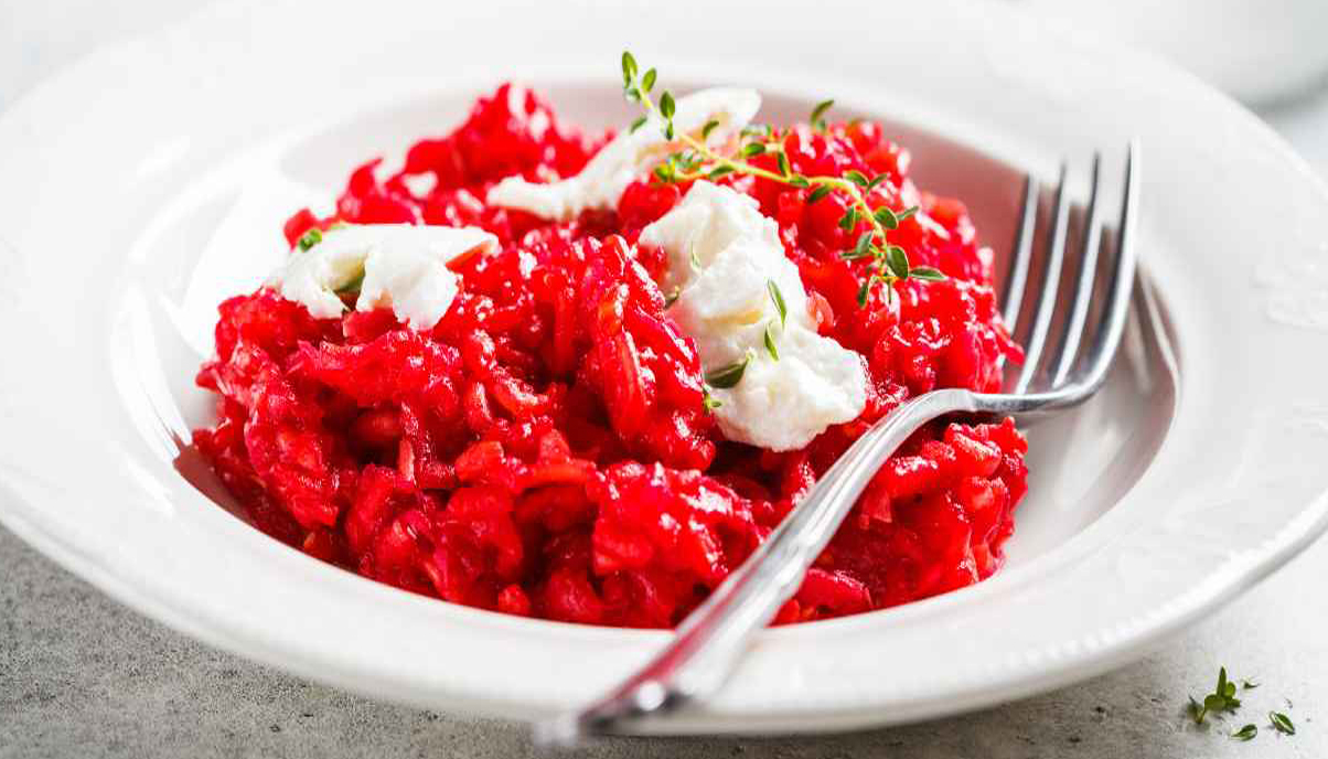 Risotto alla barbabietola e robiola