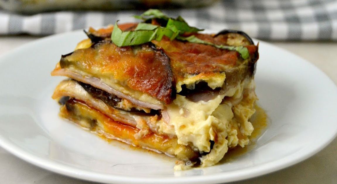 Melanzane gratinate con prosciutto e formaggio