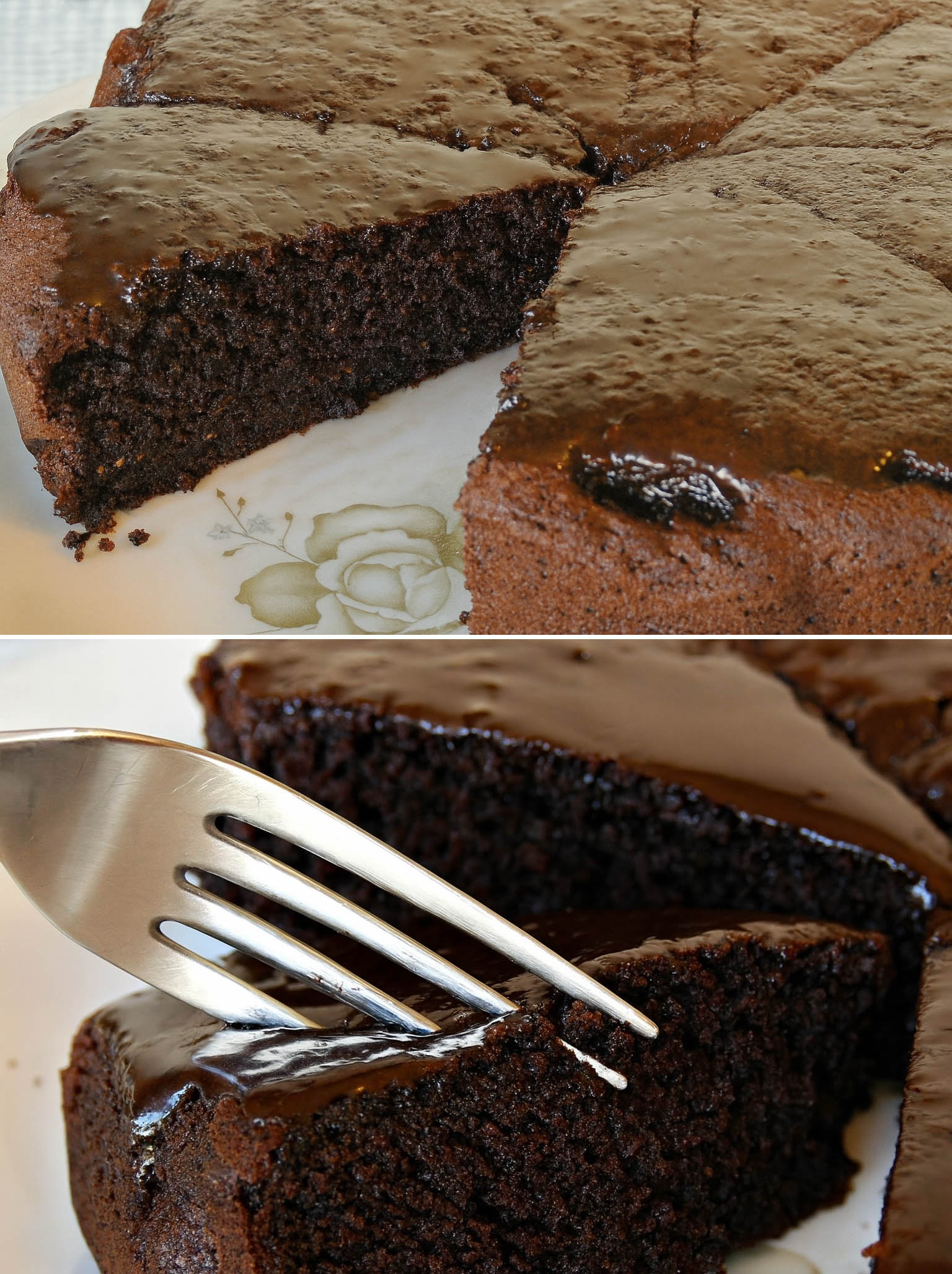 Torta all'acqua al cioccolato