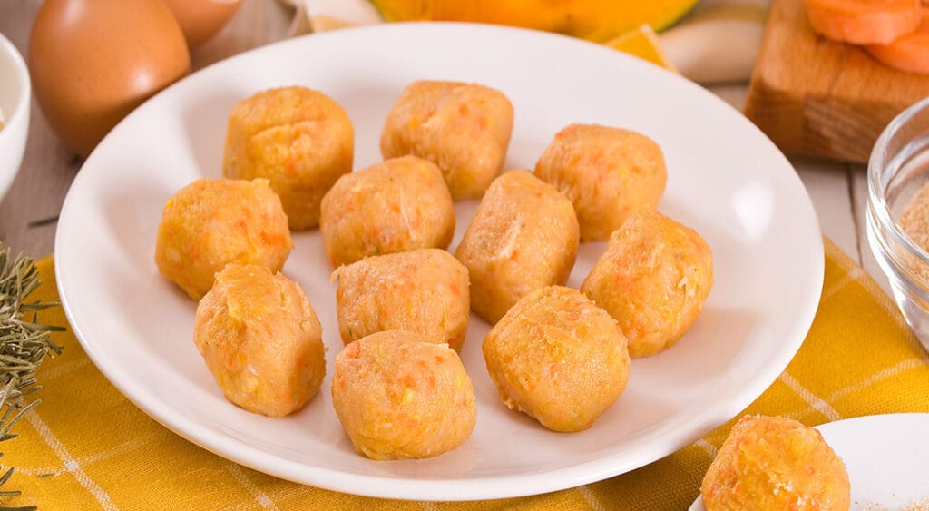 Le polpette di zucca e ricotta, così buone che finiranno subito. Solo 40 Kcal!