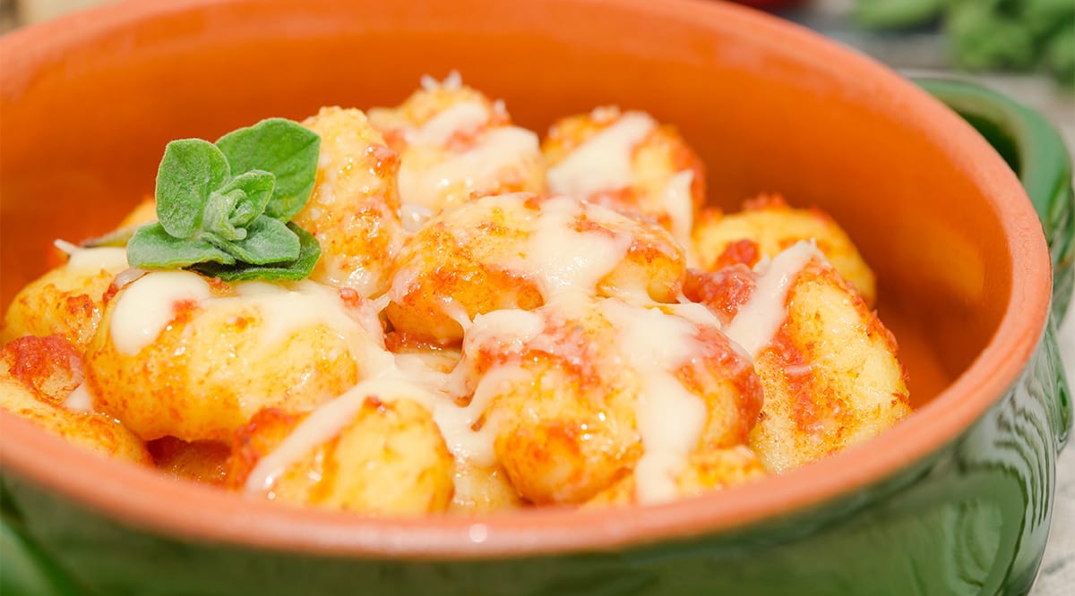 Gnocchi al pomodoro con fonduta light