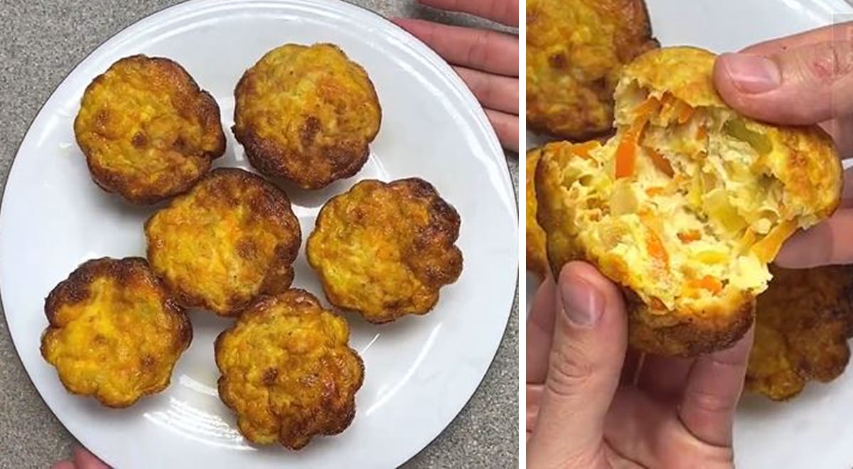 Muffin di carote, cipolla e uova