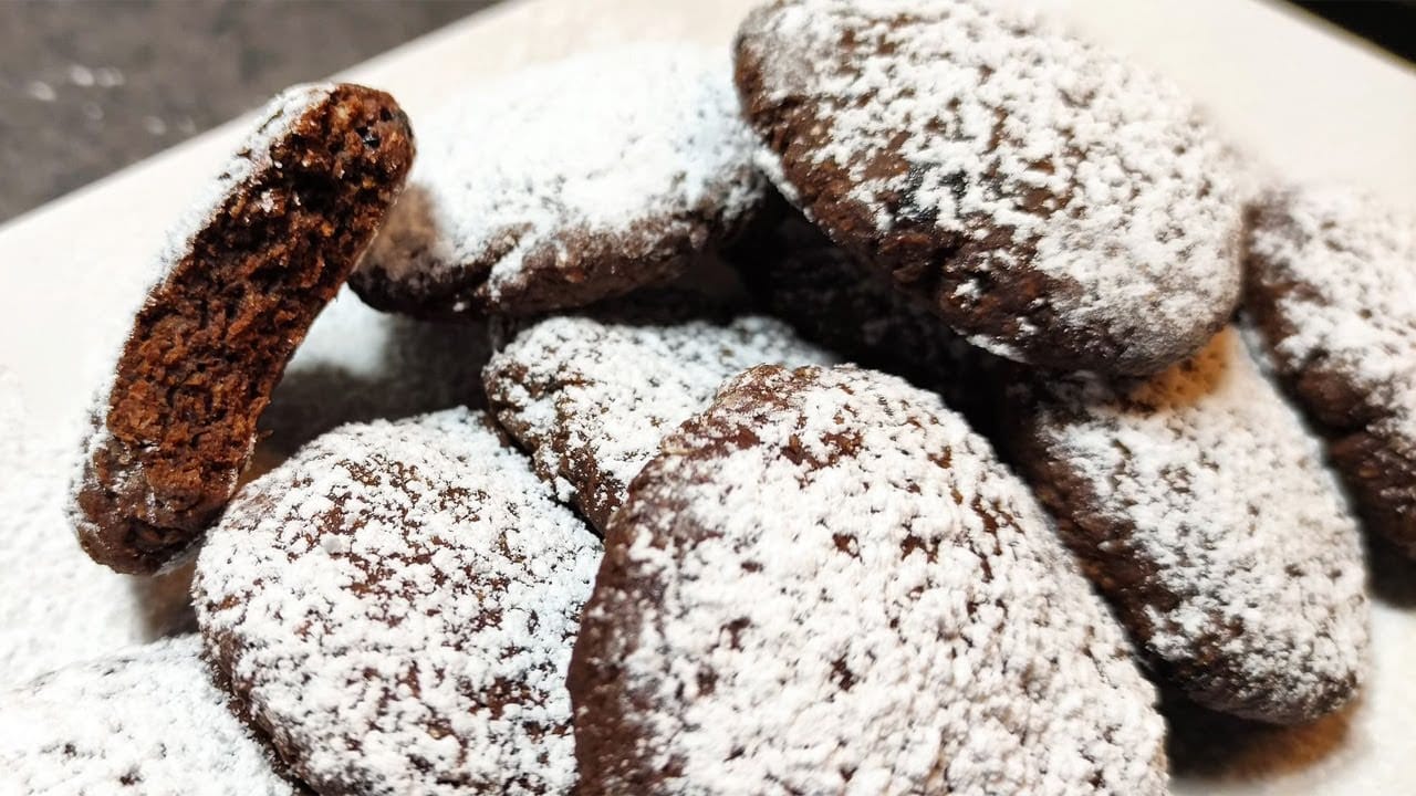 Biscotti al cioccolato 3 ingredienti, senza burro, latte, uova e olio