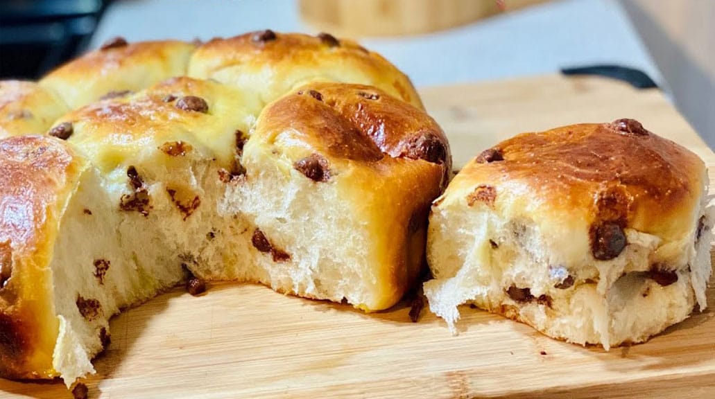 Brioche con gocce al cioccolato