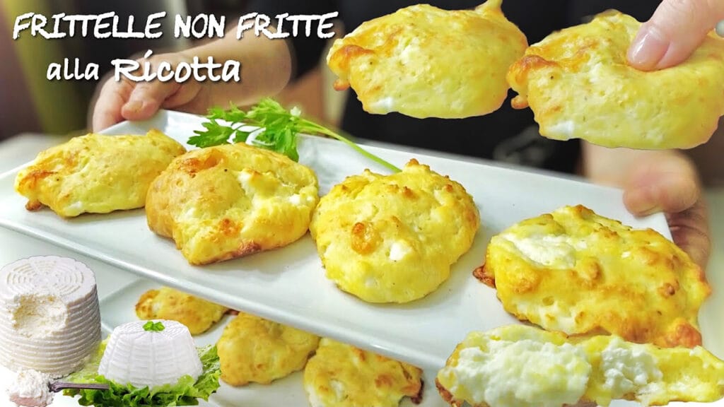 Le frittelle non fritte alla ricotta, una ricetta sfiziosa e velocissima. Solo 95 Kcal!