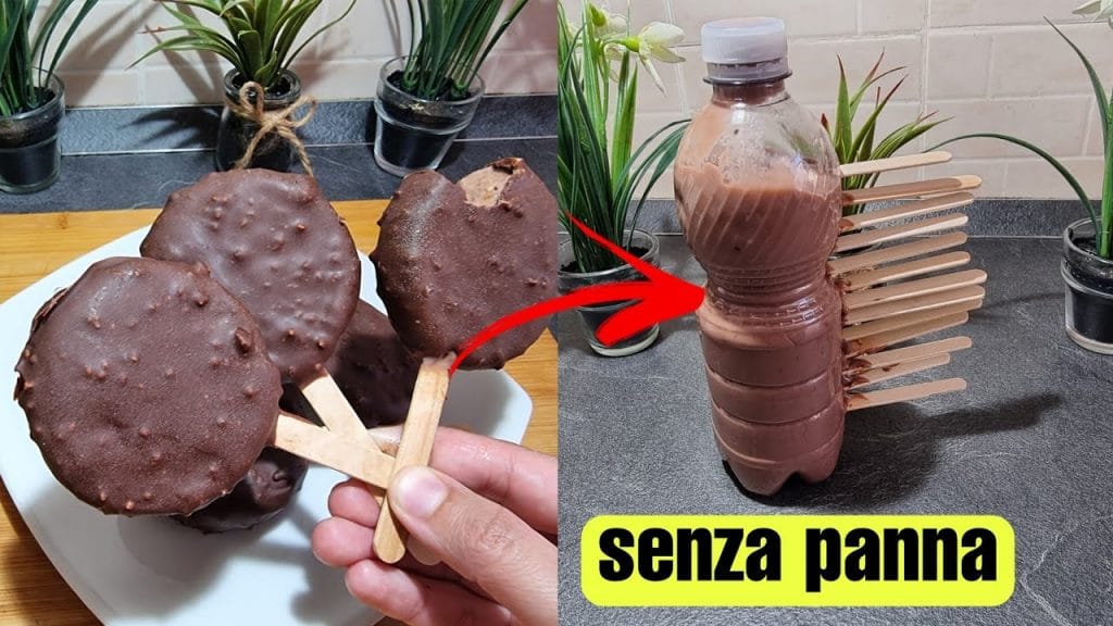 Hai una bottiglia? Fai questi gelati al cioccolato senza panna e grassi. Solo 60 Kcal!