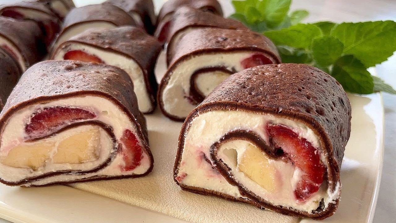 Rotolo alle fragole e banane