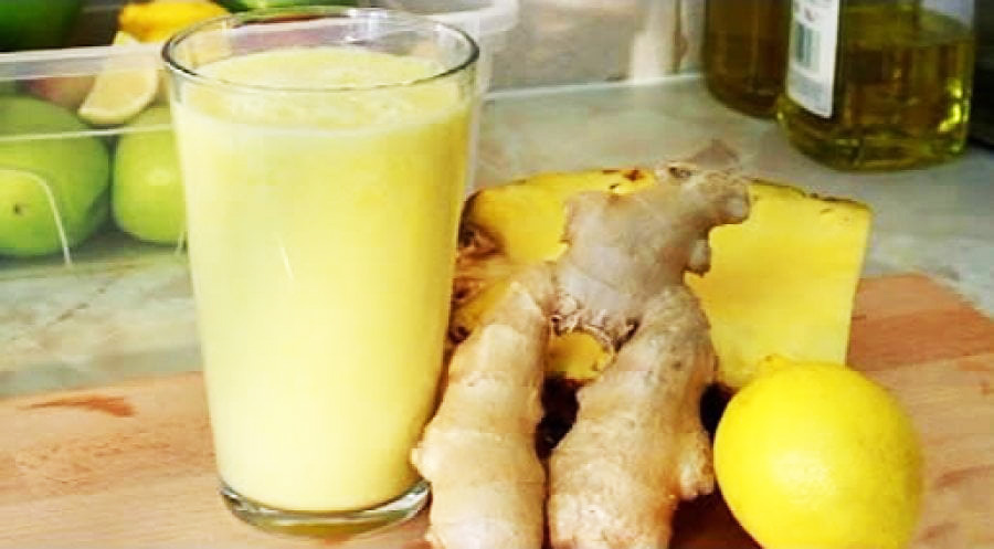 Beverone ananas, limone e zenzero
