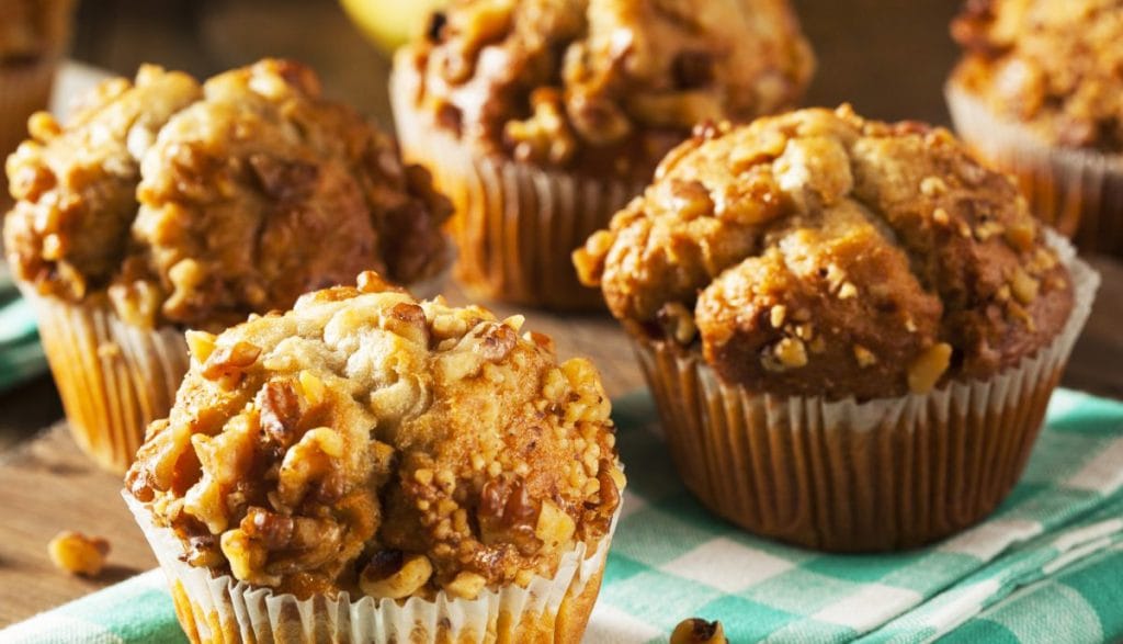 Muffin alla banana e nocciola, 2 ingredienti che vi lasceranno a bocca aperta. Solo 140 Kcal!