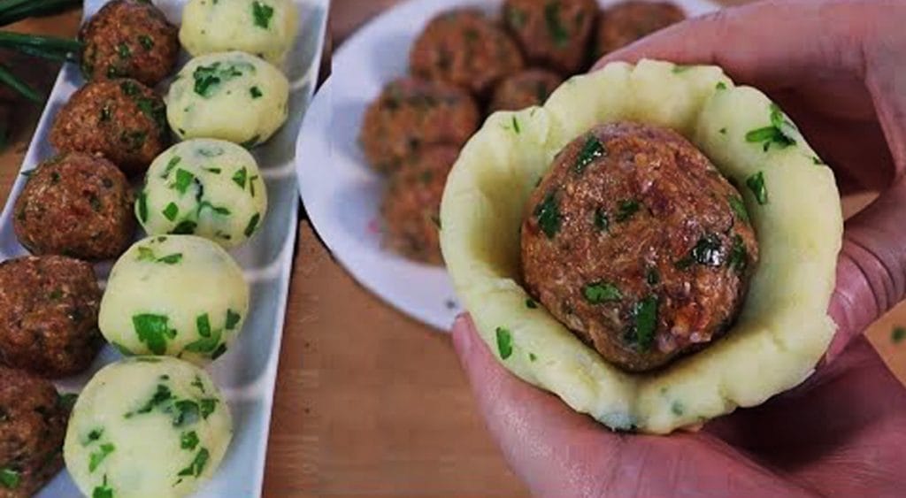 Polpette 1+1! Polpette di carne dentro quelle di patate; così sono ancora più saporite