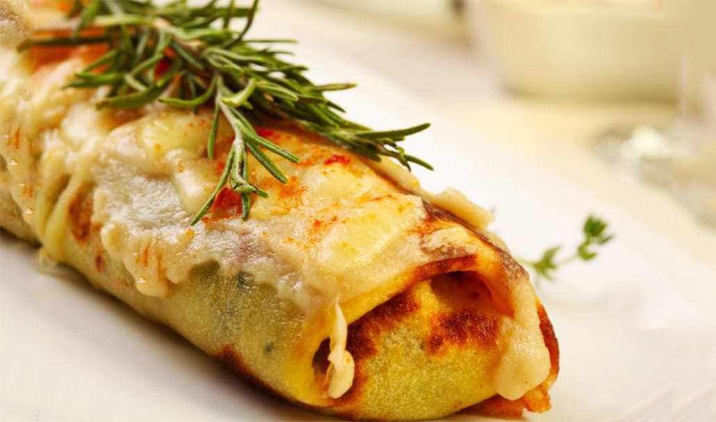 Crespelle al prosciutto e mozzarella