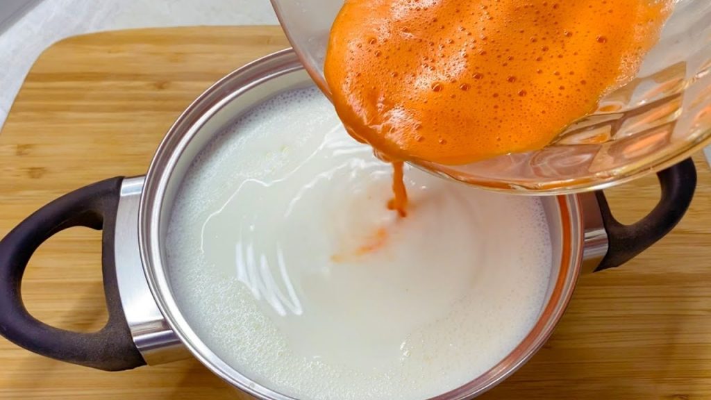 Aggiungi il succo di carote al latte! Il formaggio delizioso che rifarete sempre, ha solo 85 Kcal