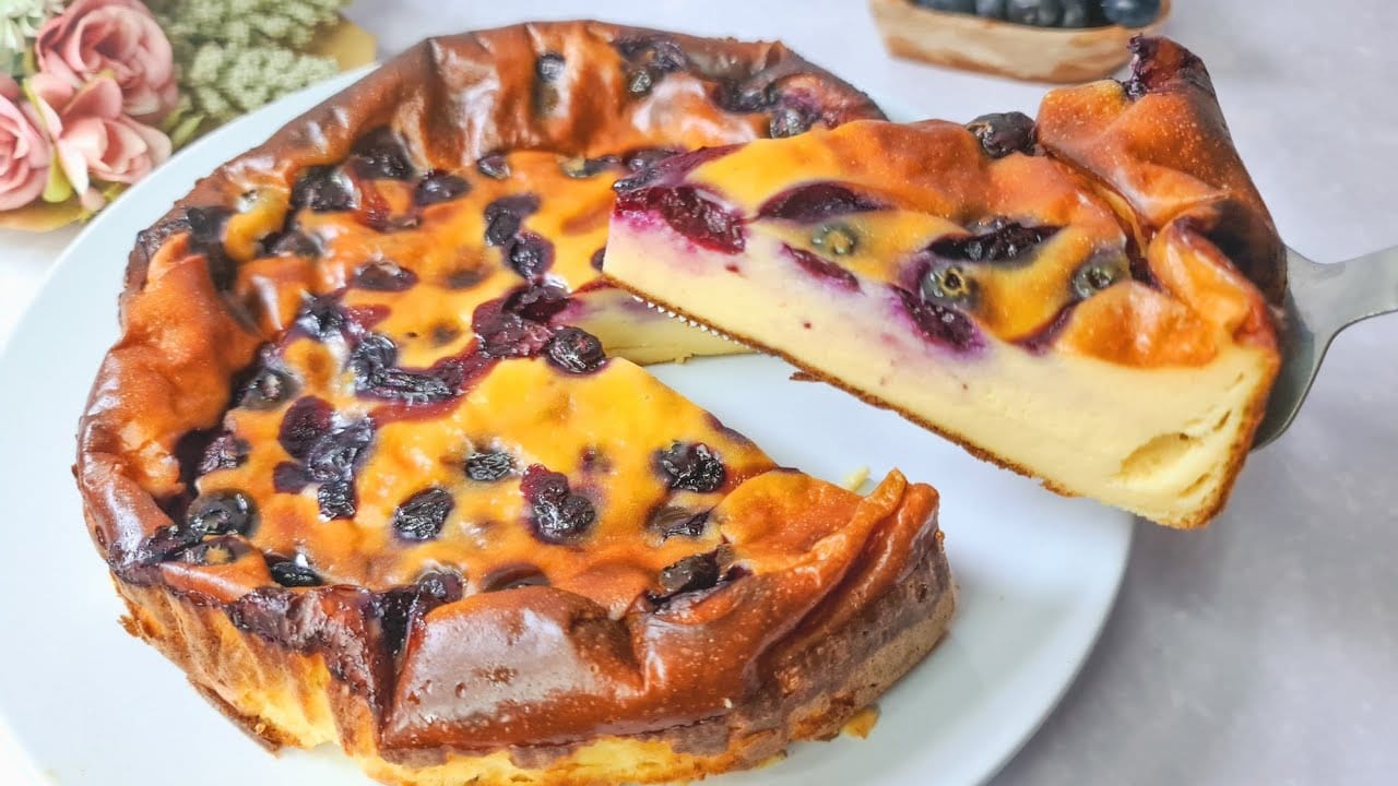 Torta allo yogurt e mirtilli