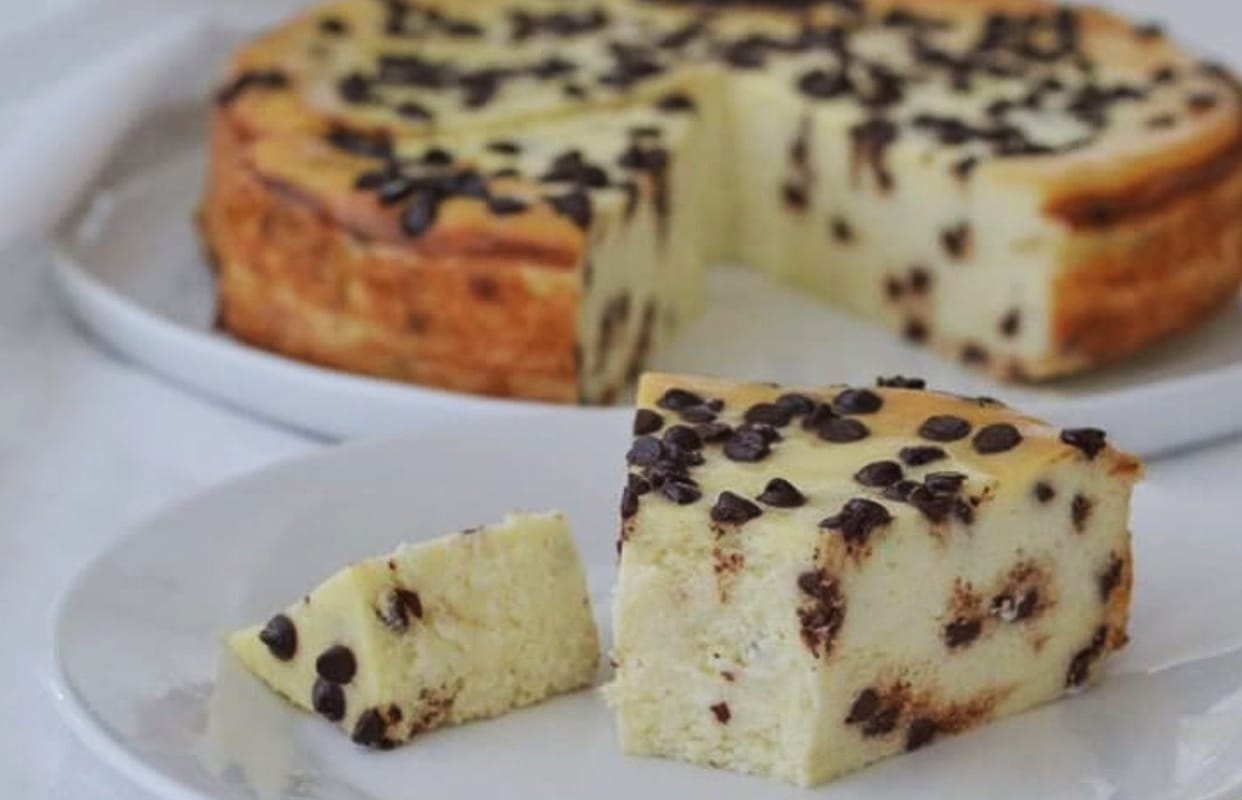 Torta di ricotta e gocce di cioccolato