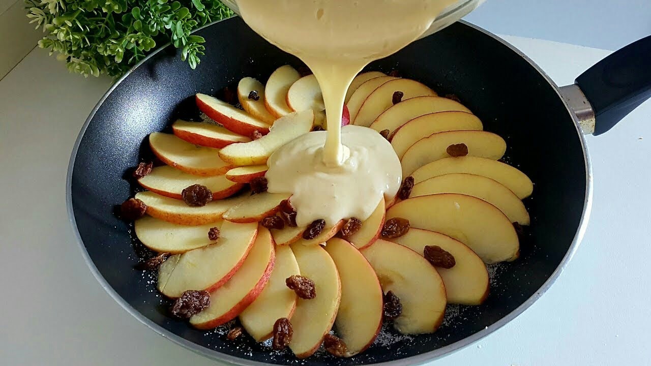 In padella, la torta di mele con 1 solo uovo e 2 cucchiai di olio: deliziosa | Solo 160 Kcal!