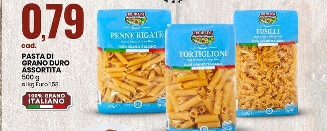 Pasta Tre Mulini offerta Eurospin