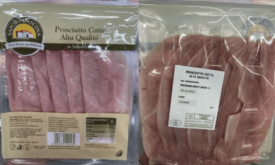 Prosciutto cotto ritirato