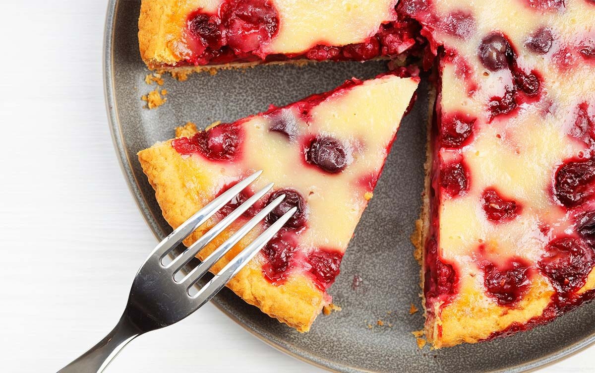 Torta alla ricotta e mirtilli