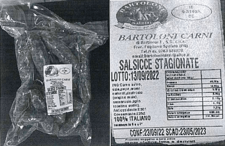 Salsiccia stagionata richiamo