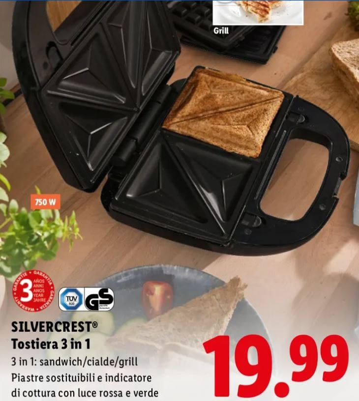 Tostiera 3 in 1 lidl