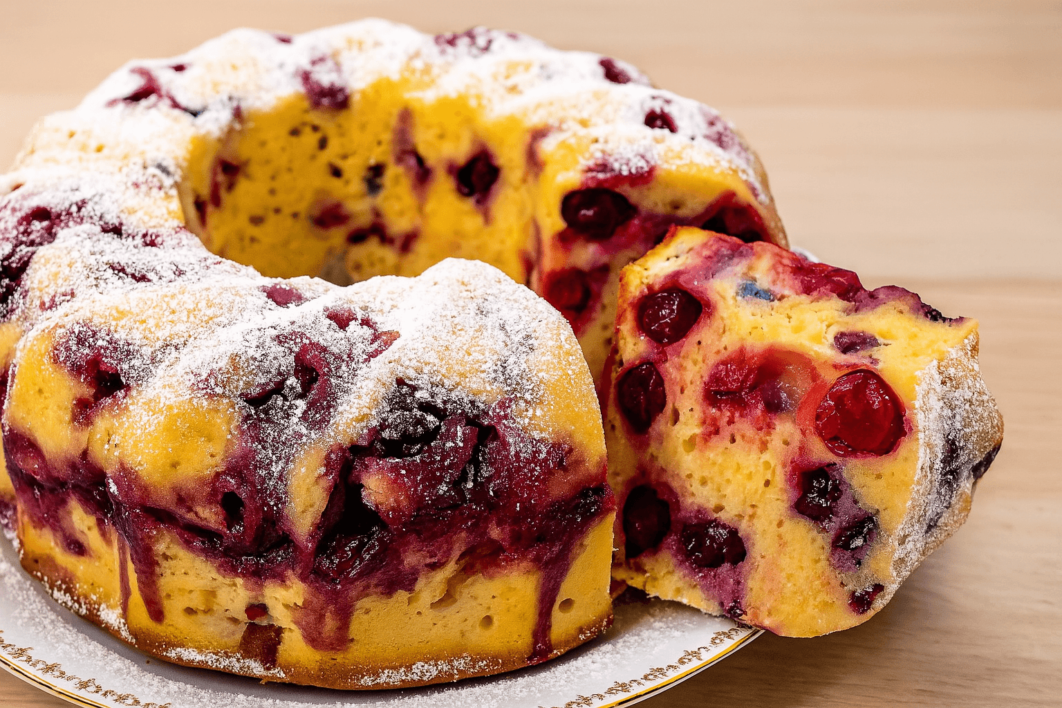 Ciambellone allo yogurt e mirtilli