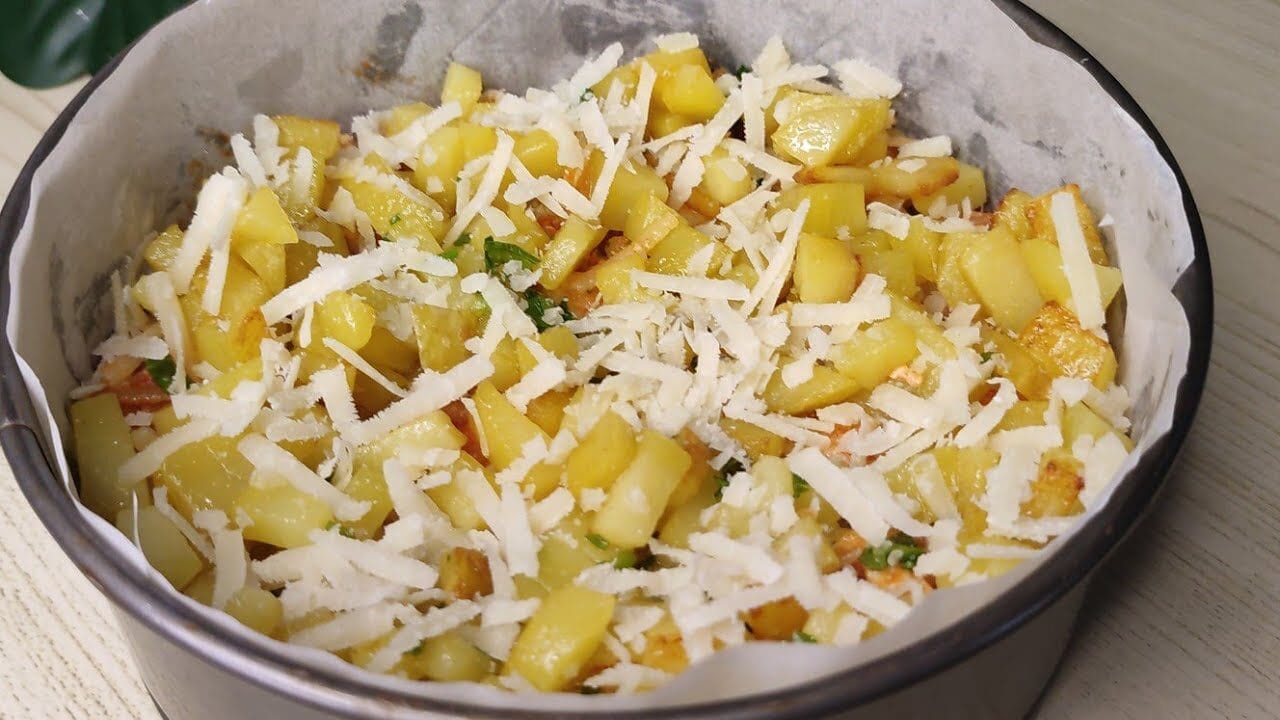 Torta di patate e petto di pollo