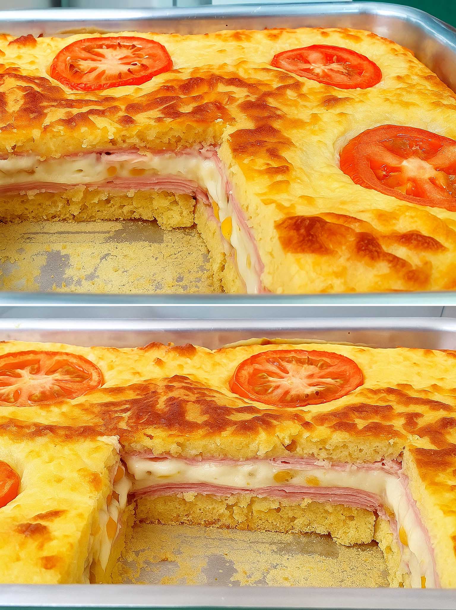 Sformato ripieno di prosciutto e formaggio