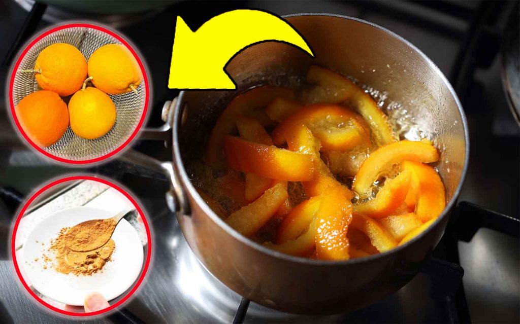 Metti a bollire bucce d’arancia e cannella: “valgono oro” in casa, smetti di buttare soldi!