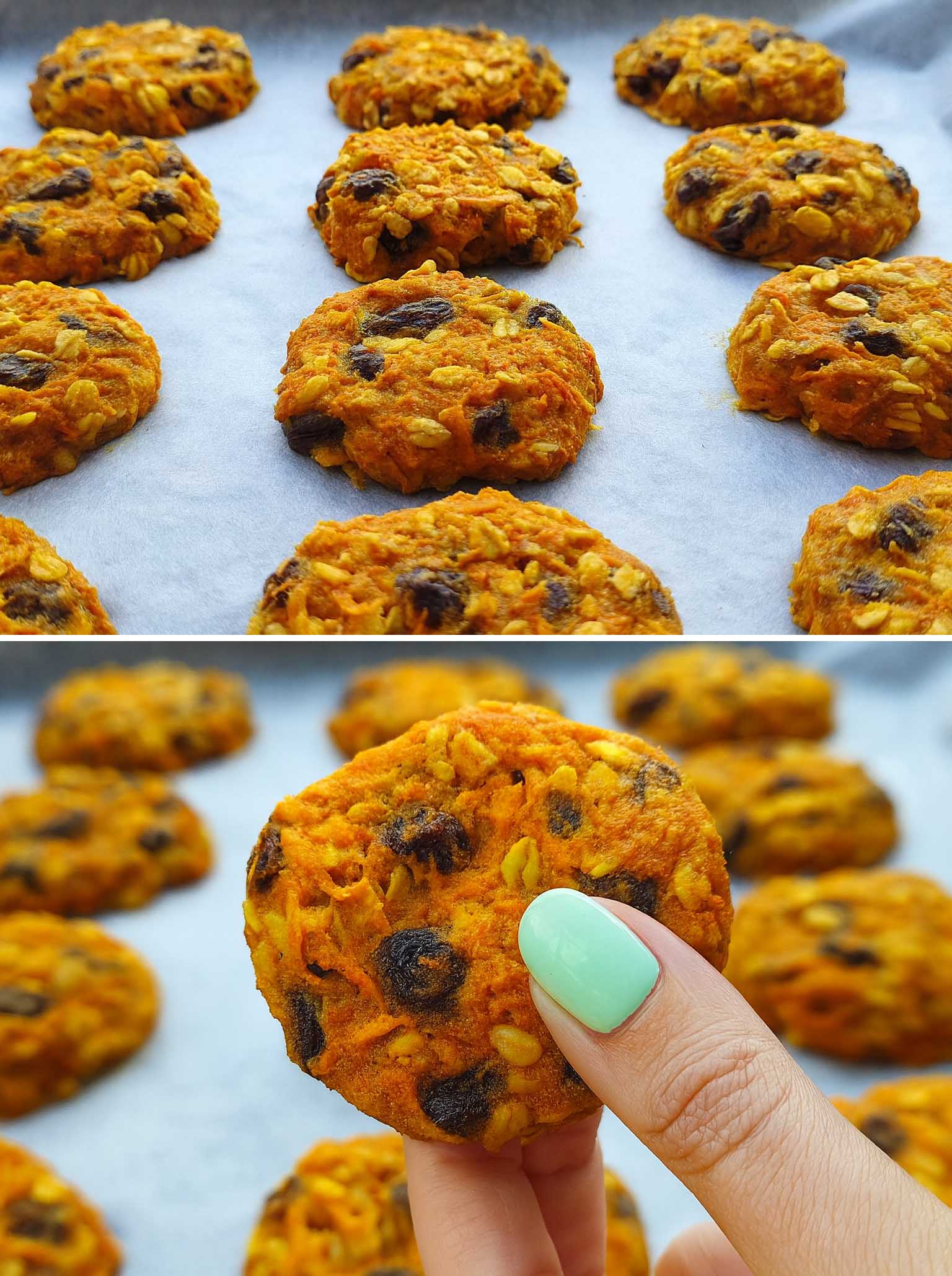 Biscotti di carote, uvetta e avena