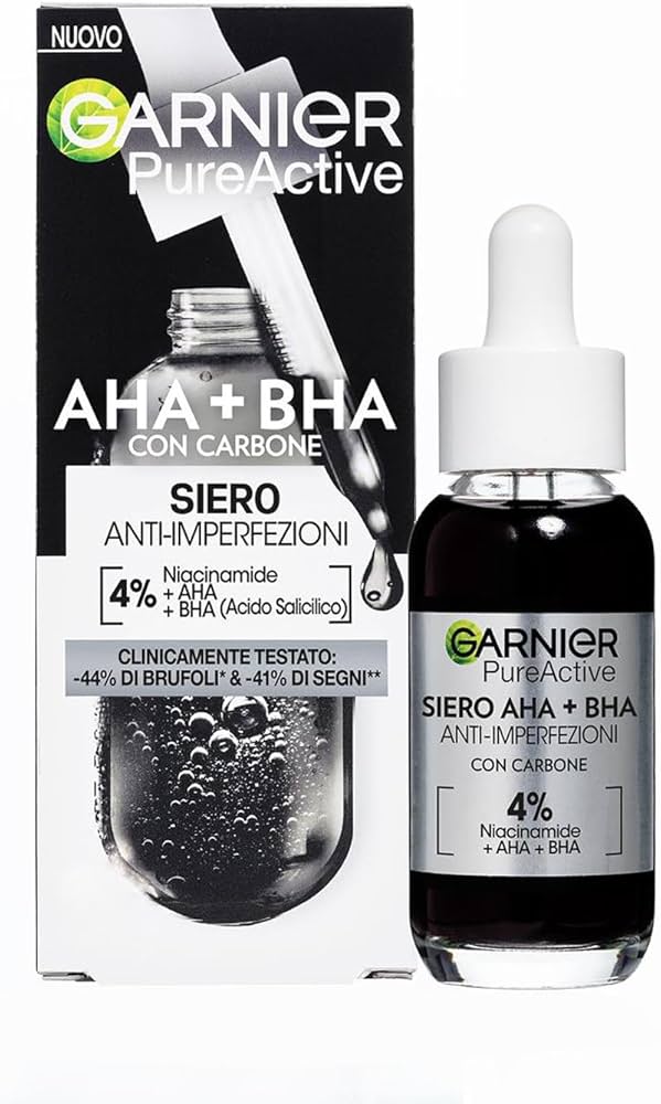 Siero anti-imperfezioni AHA+BHA con Carbone Lidl Garnier