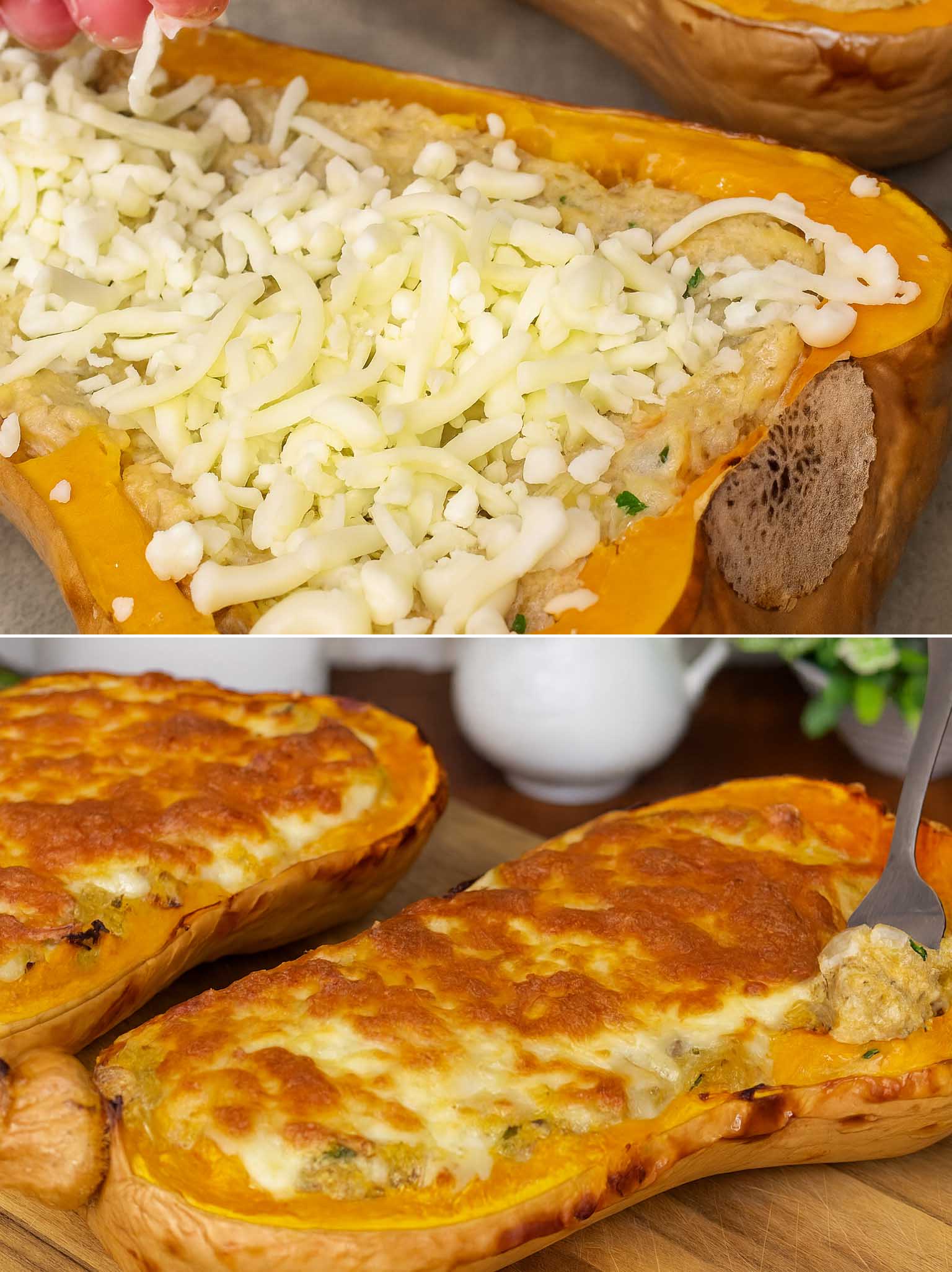 Zucca ripiena gratinata