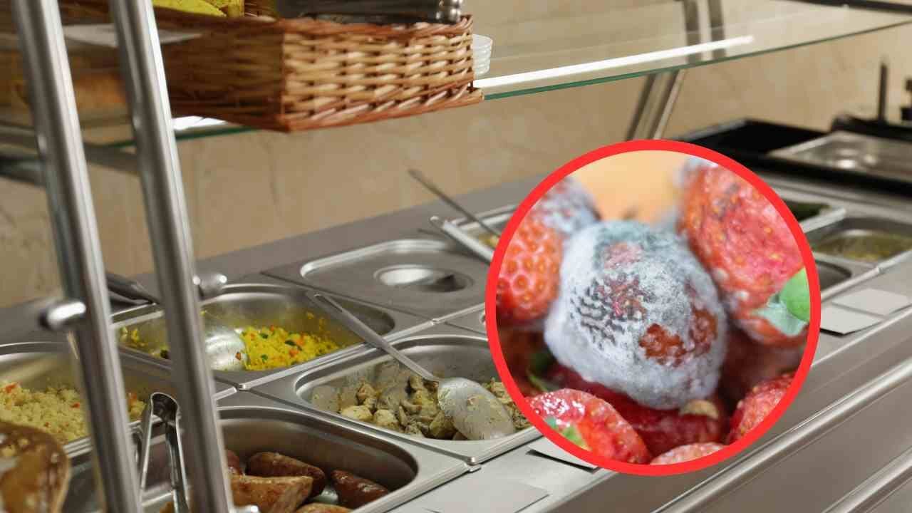 Fragole ammuffite a scuola