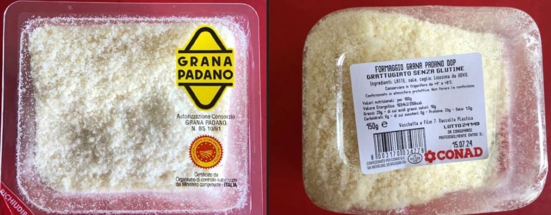 Grana padano ritirato
