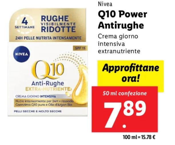 Crema Nivea Q10 power antirughe lidl