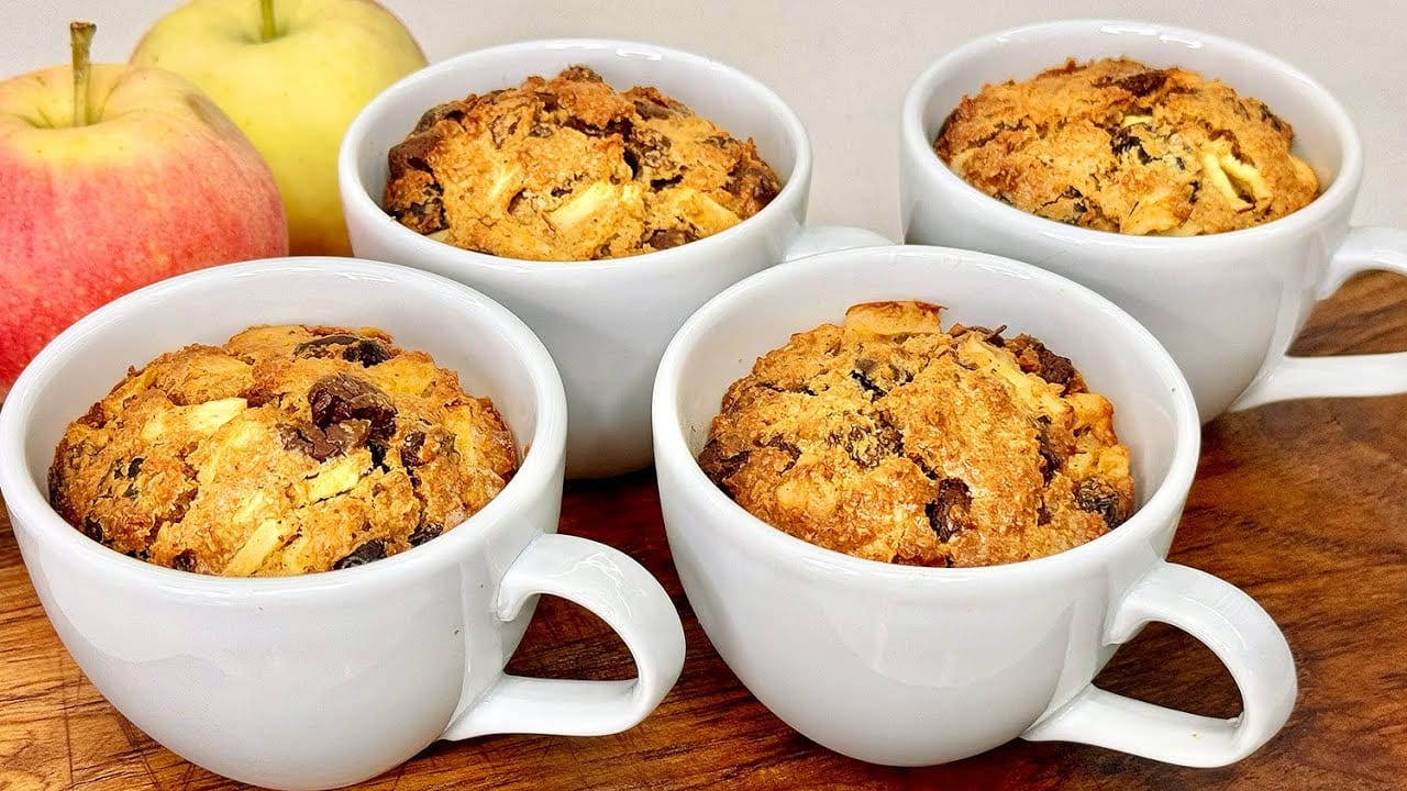 Torta in tazza di avena e mele