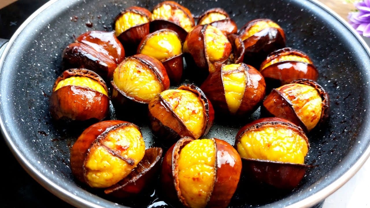 Castagne dolci in padella