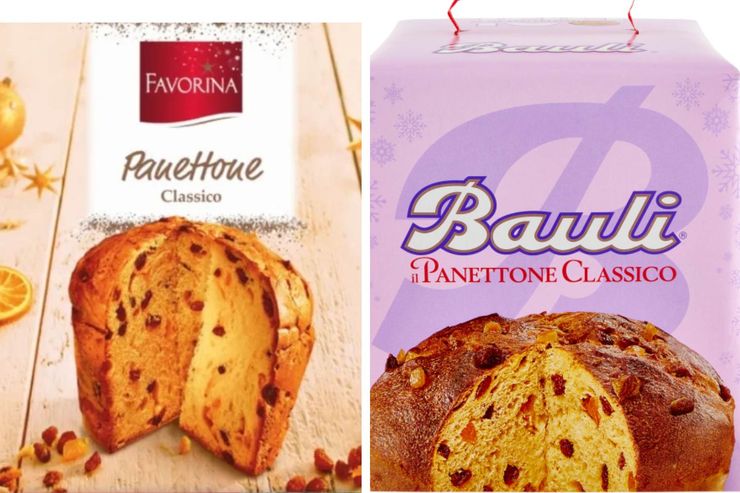 Panettone Favorina lidl e Bauli