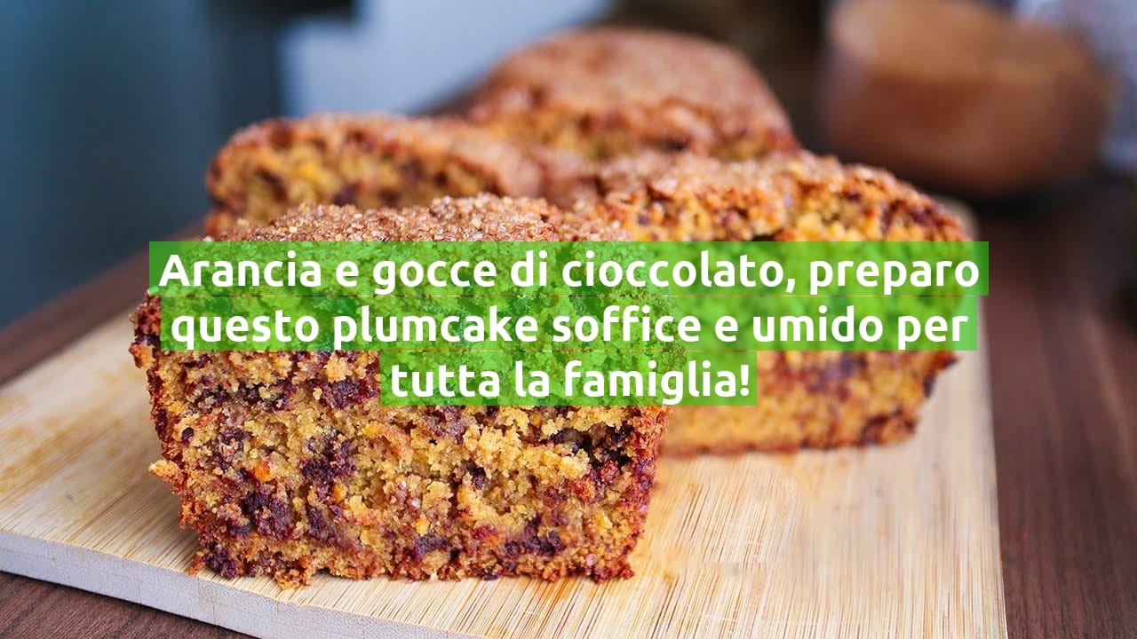 Arancia e gocce di cioccolato, preparo questo plumcake soffice e umido per tutta la famiglia!