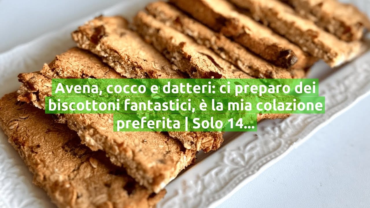 Avena, cocco e datteri: ci preparo dei biscottoni fantastici, è la mia colazione preferita | Solo 140 Kcal!