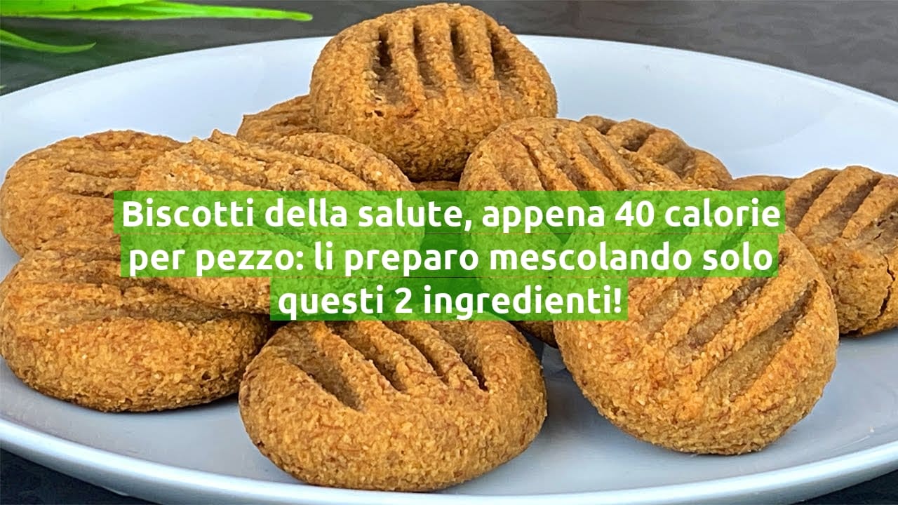 Biscotti della salute, appena 40 calorie per pezzo: li preparo mescolando solo questi 2 ingredienti!