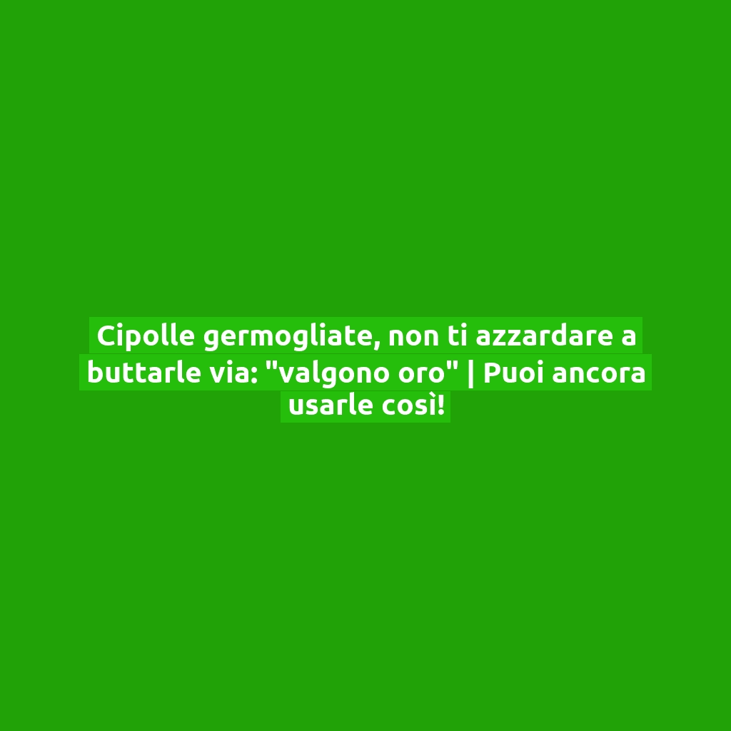 Cipolle germogliate, non ti azzardare a buttarle via: “valgono oro” | Puoi ancora usarle così!