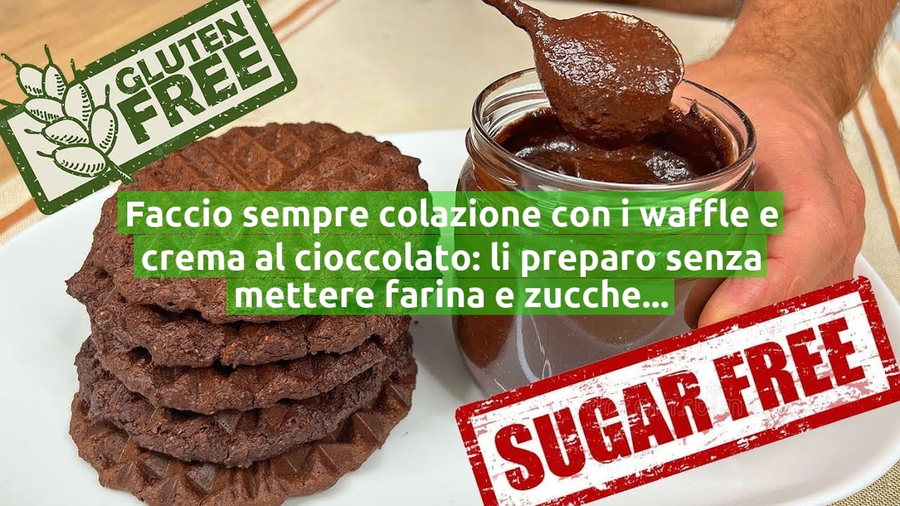Faccio sempre colazione con i waffle e crema al cioccolato: li preparo senza mettere farina e zucchero!