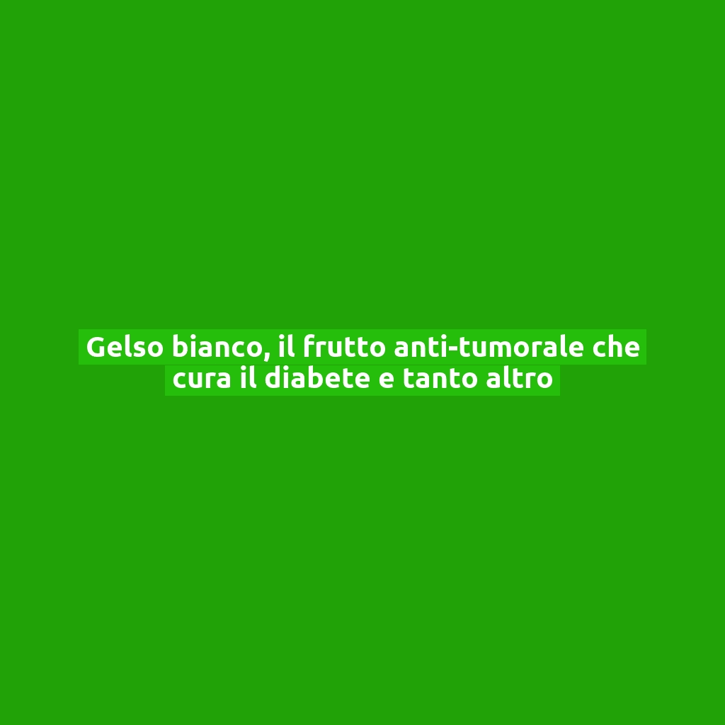 Gelso bianco, il frutto anti-tumorale che cura il diabete e tanto altro