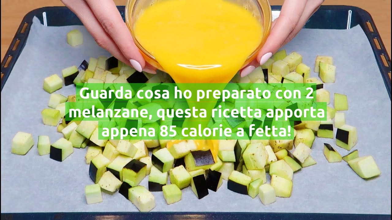 Guarda cosa ho preparato con 2 melanzane, questa ricetta apporta appena 85 calorie a fetta!