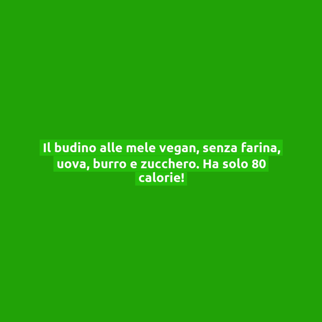Il budino alle mele vegan, senza farina, uova, burro e zucchero. Ha solo 80 calorie!