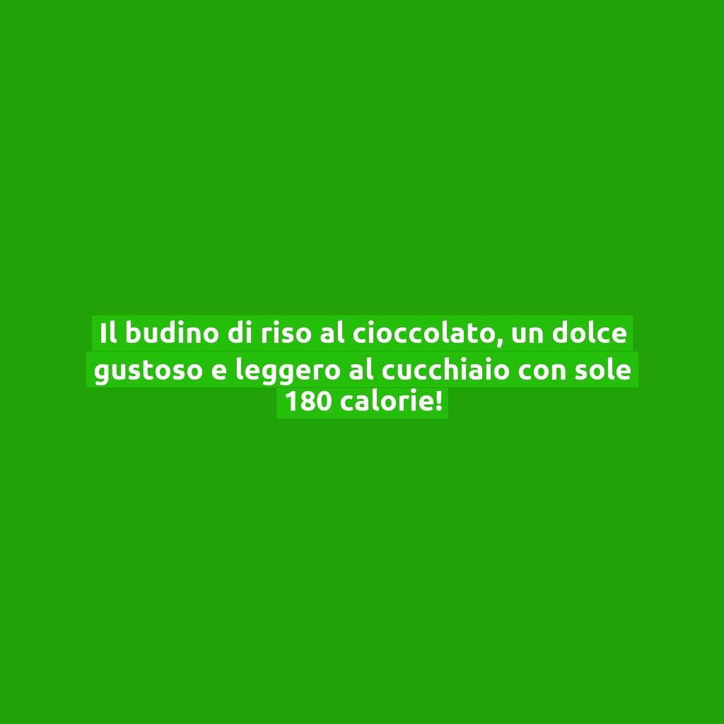 Il budino di riso al cioccolato, un dolce gustoso e leggero al cucchiaio con sole 180 calorie!