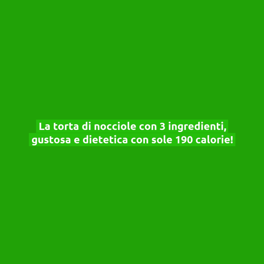 La torta di nocciole con 3 ingredienti, gustosa e dietetica con sole 190 calorie!