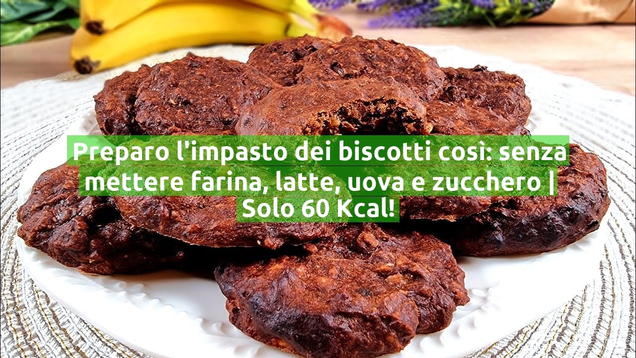 Preparo l'impasto dei biscotti così: senza mettere farina, latte, uova e zucchero | Solo 60 Kcal!