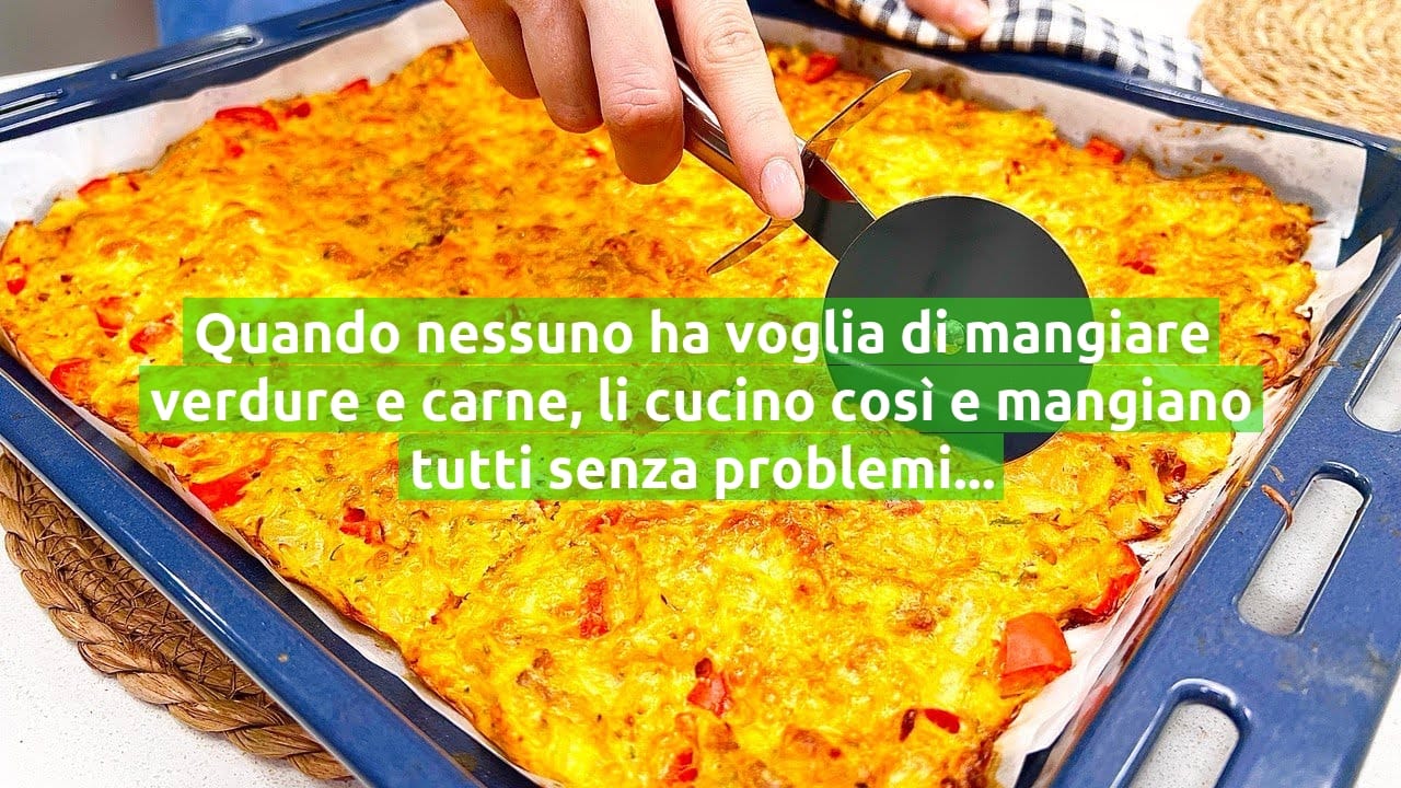 Quando nessuno ha voglia di mangiare verdure e carne, li cucino così e mangiano tutti senza problemi | Solo 240 Kcal!