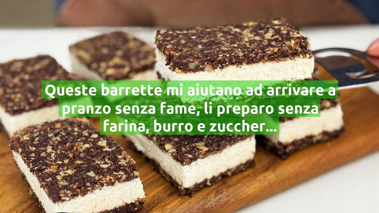 Queste barrette mi aiutano ad arrivare a pranzo senza fame, li preparo senza farina, burro e zucchero!